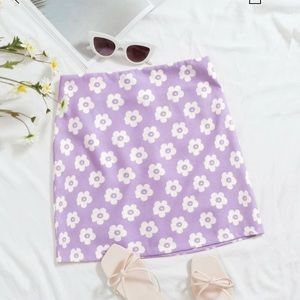 Lilac purple Shein floral cute skirt